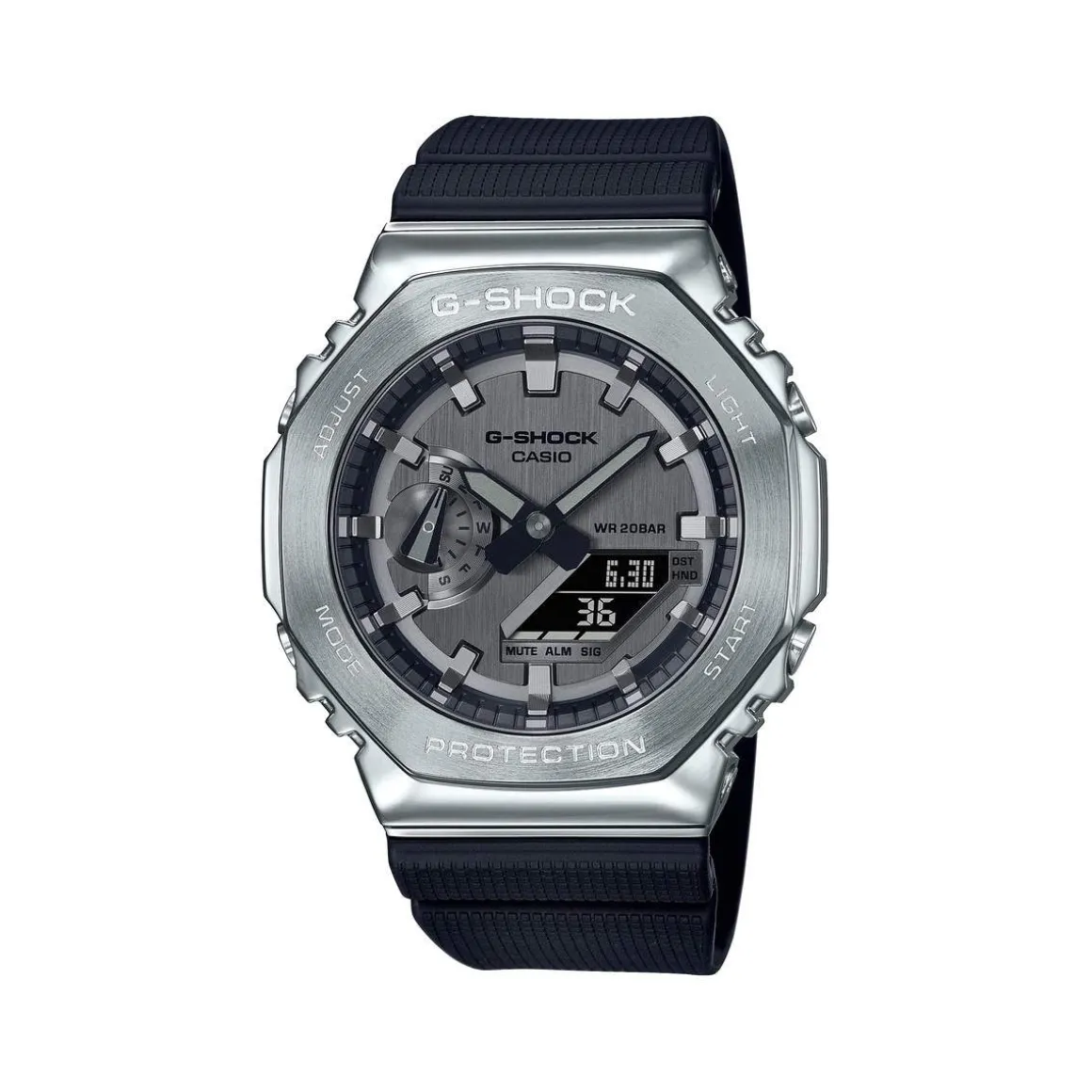 Montre G-SHOCK homme acier bracelet résine noire