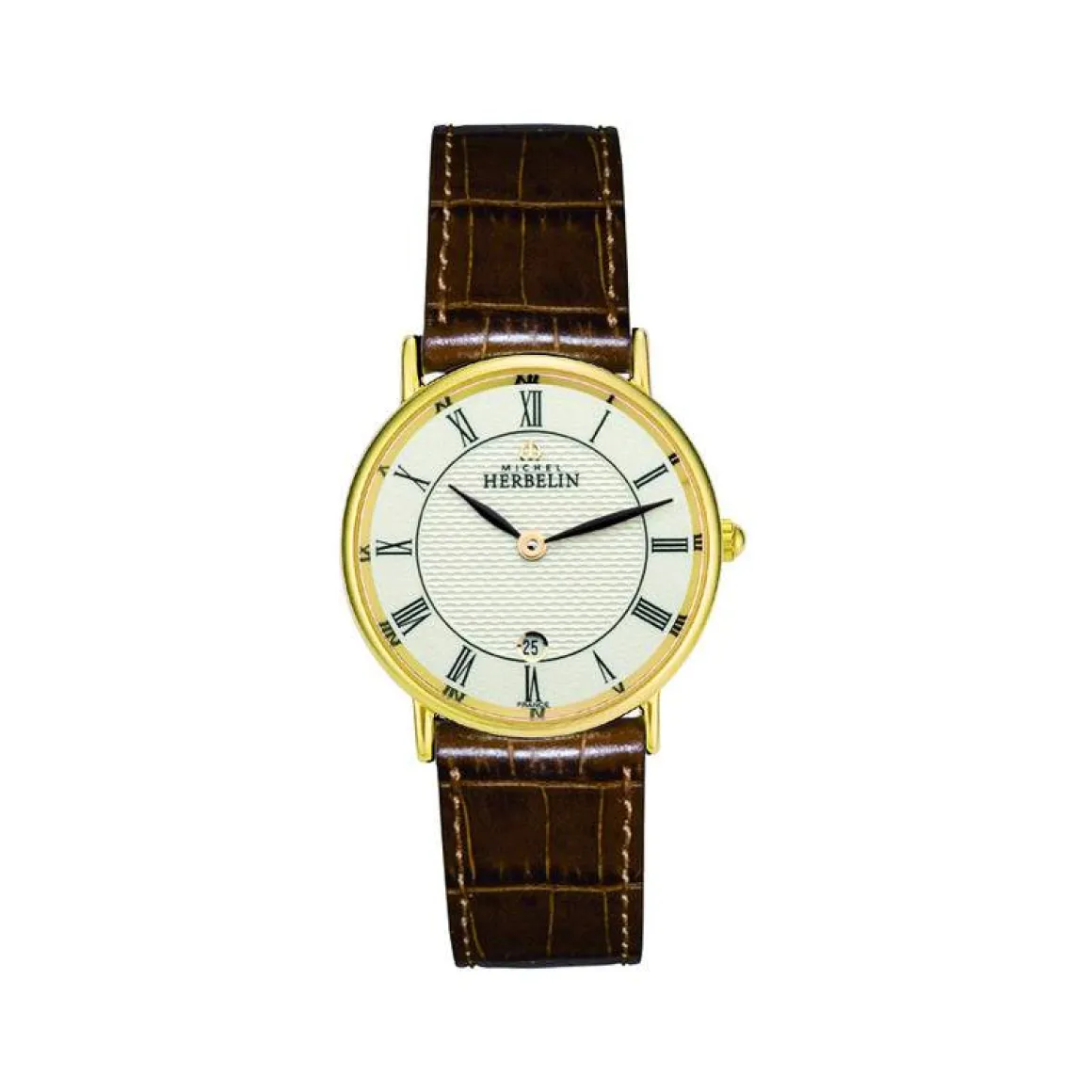 Montre Herbelin Classiques femme acier doré cuir