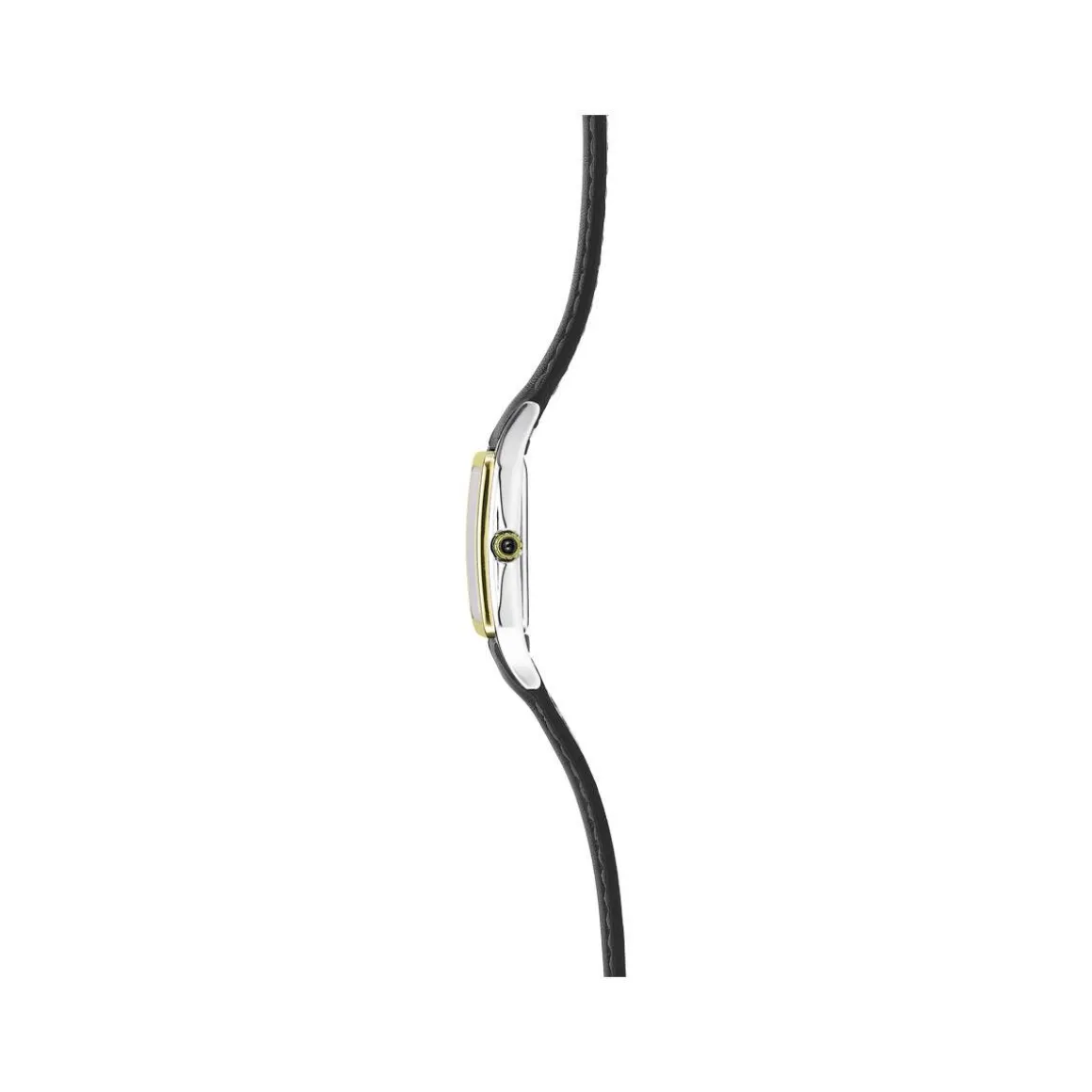 Montre HERBELIN Luna femme analogique acier bicolore bracelet cuir noir