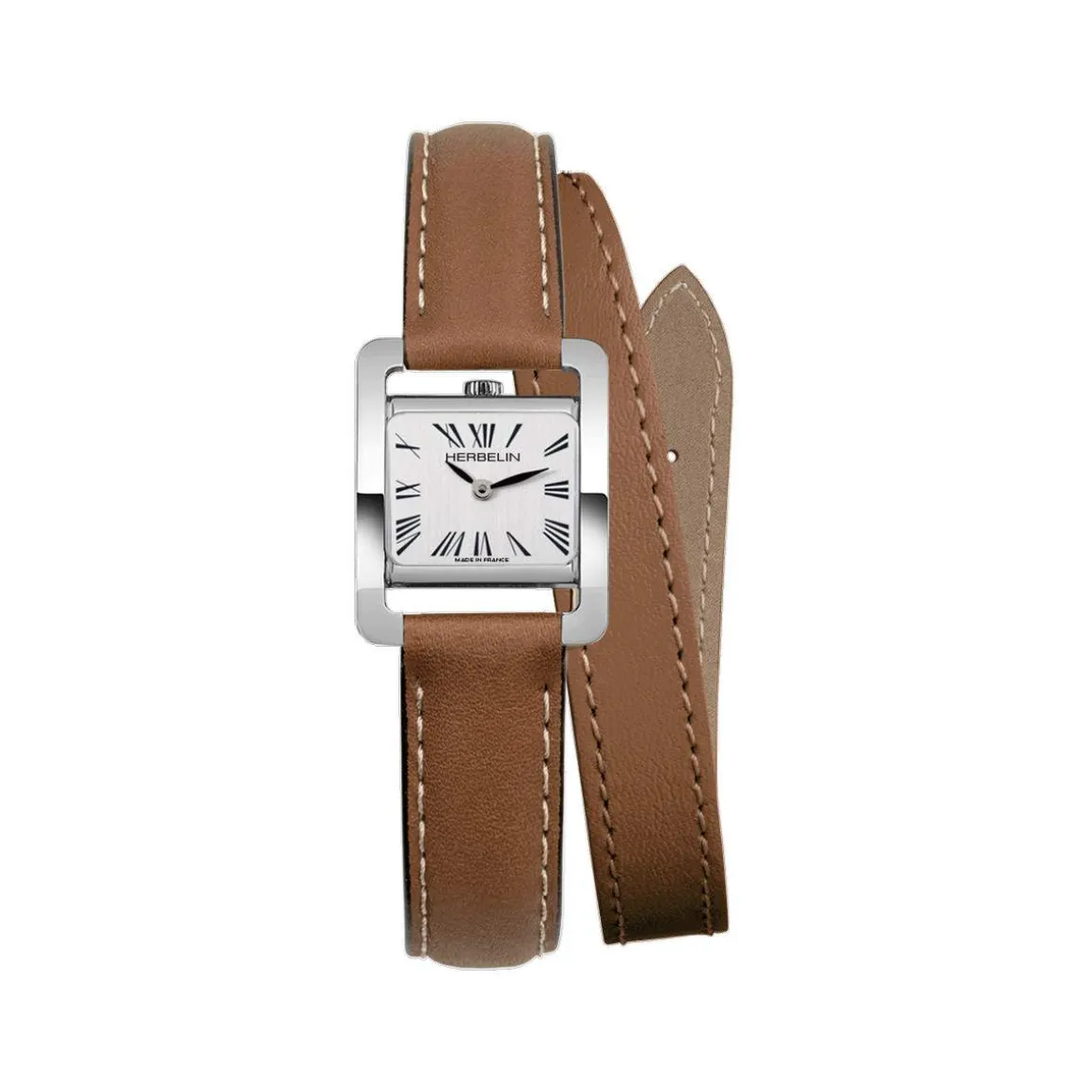 Montre herbelin 5ème avenue en cuir marron