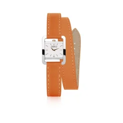 Montre HERBELIN 5ème Avenue femme acier bracelet cuir orange