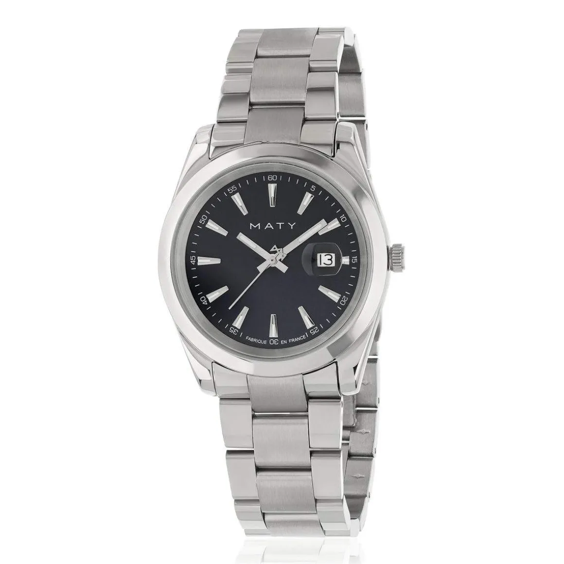 Montre HERITAGE homme bracelet acier inoxydable blanc