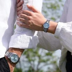 Montre HERITAGE homme bracelet acier inoxydable blanc
