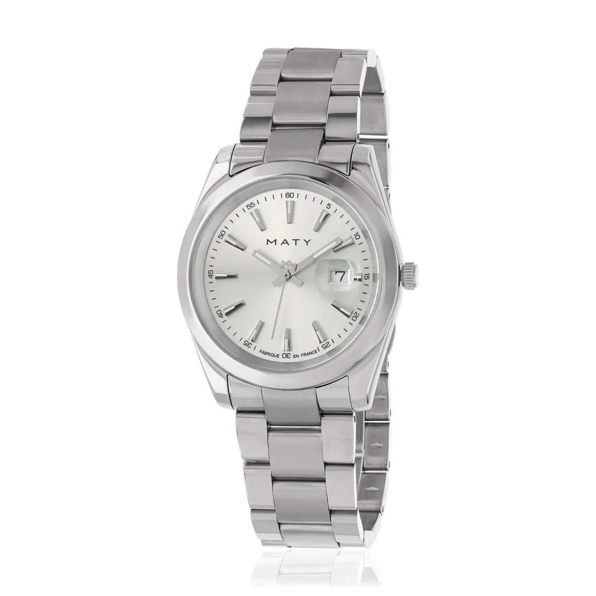 Montre HERITAGE homme bracelet acier inoxydable blanc