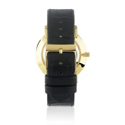 Montre homme dorée bracelet cuir noir
