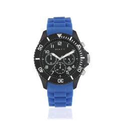 Montre homme plastique bleu bracelet silicone bleu
