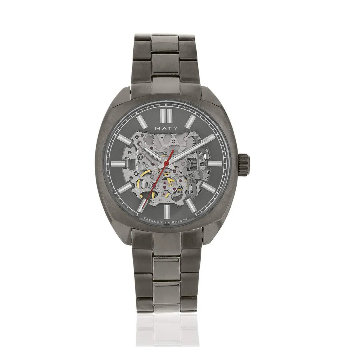 Montre homme squelette automatique acier bracelet acier