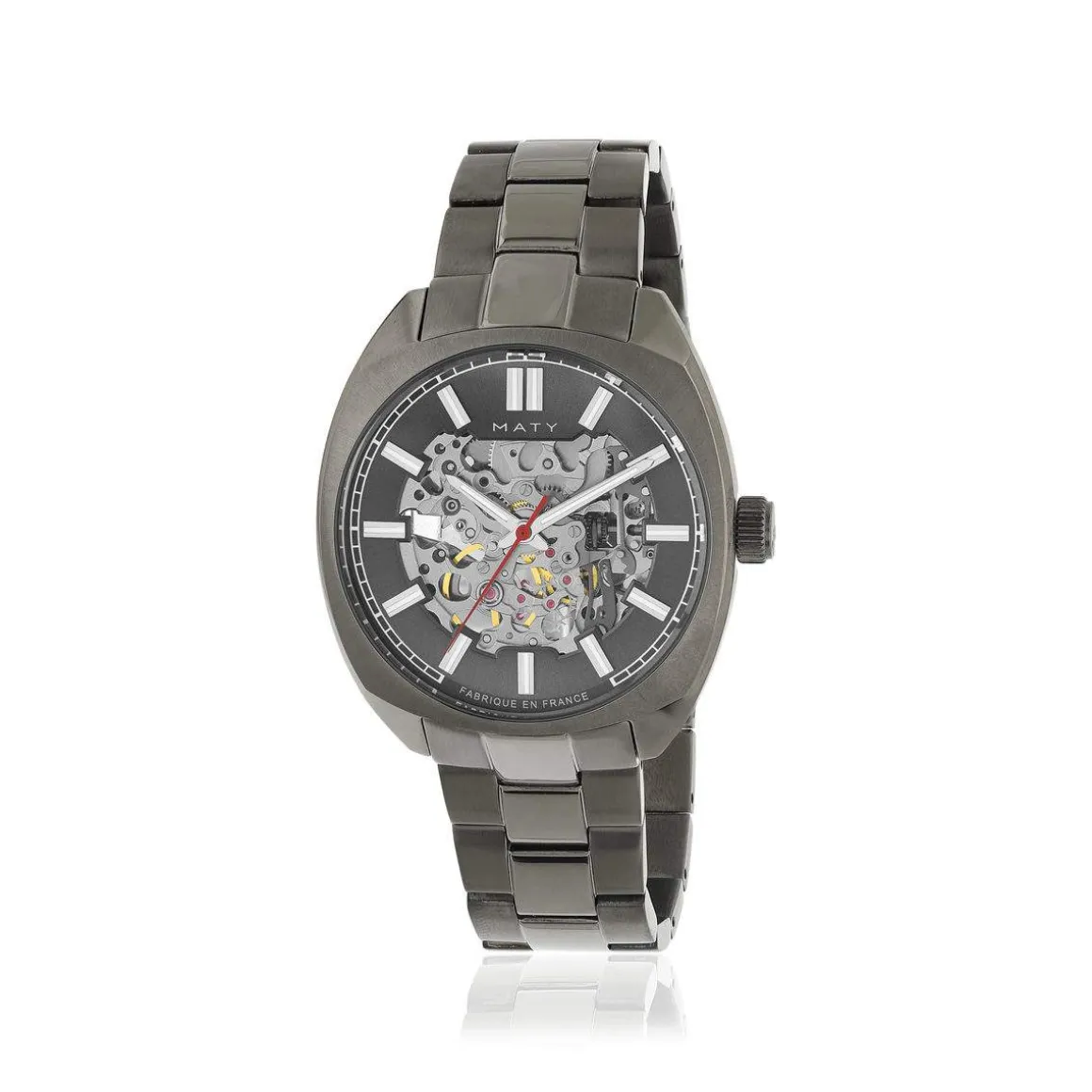 Montre homme squelette automatique acier bracelet acier