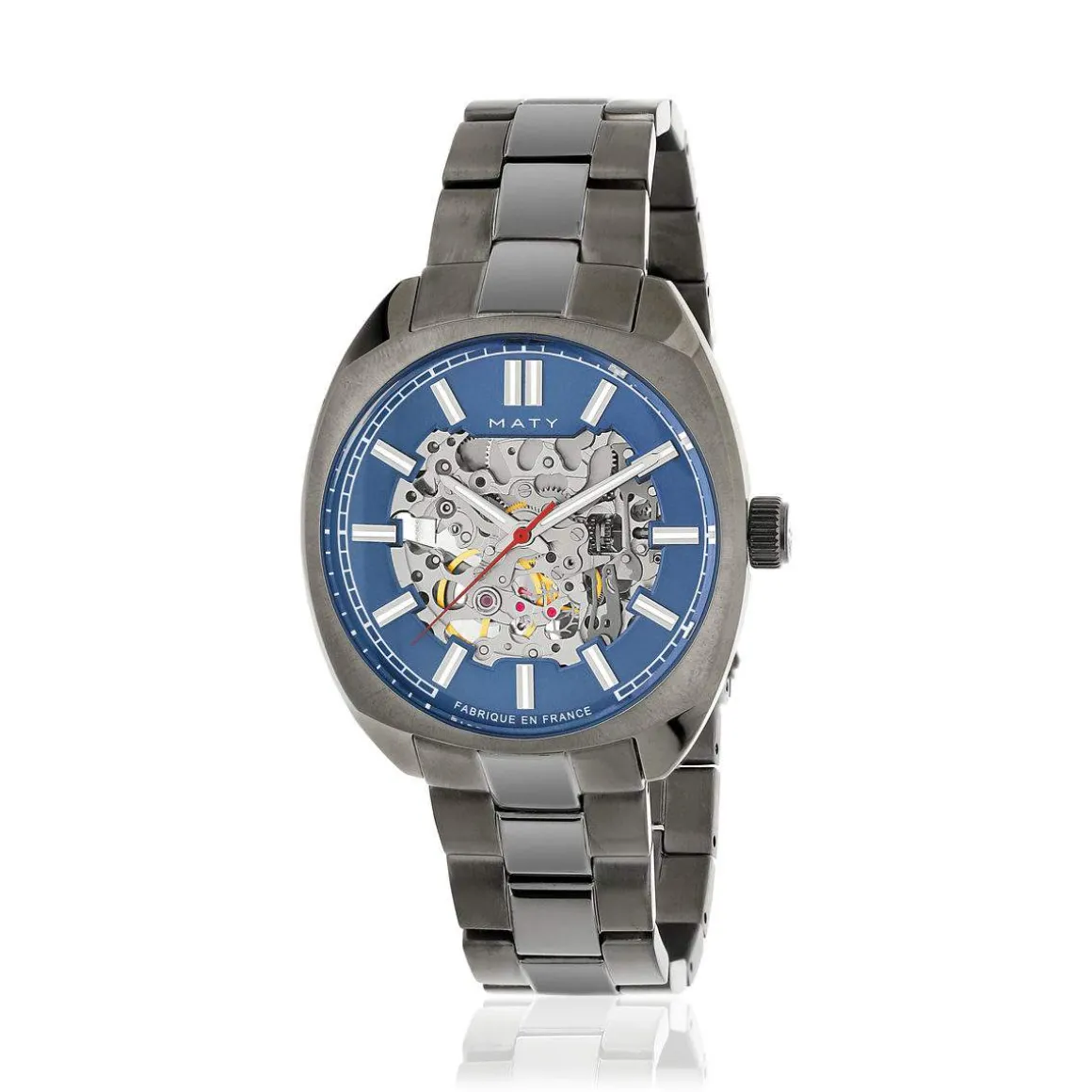 Montre homme squelette automatique acier bracelet acier