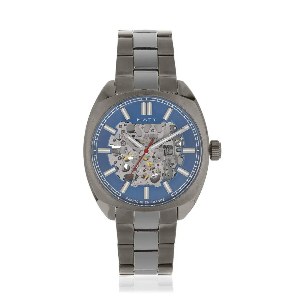 Montre homme squelette automatique acier bracelet acier