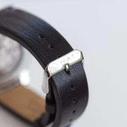 Montre homme squelette automatique acier bracelet cuir noir