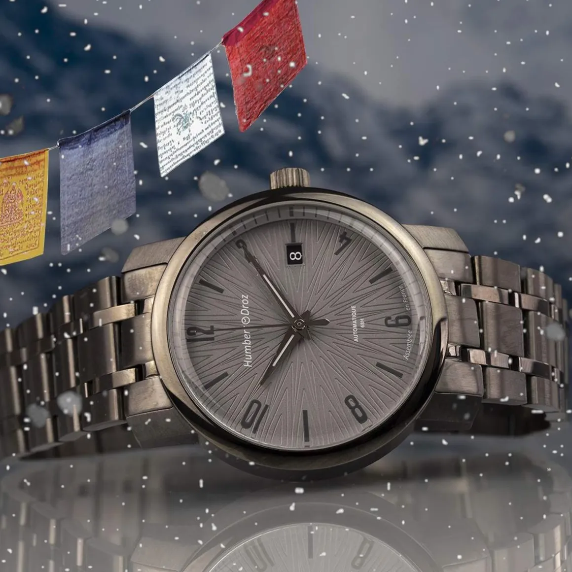 Montre HUMBERT-DROZ hd8 homme automatique, bracelet acier gris