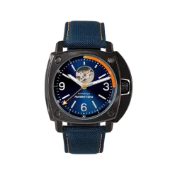Montre HUMBERT-DROZ hd1 homme automatique, bracelet tissu bleu fonce