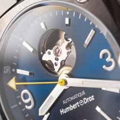 Montre HUMBERT-DROZ hd1 homme automatique, bracelet tissu bleu fonce