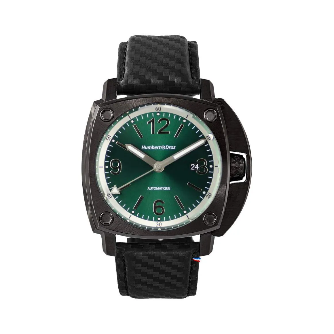 Montre HUMBERT-DROZ hd11 homme automatique, bracelet cuir noir