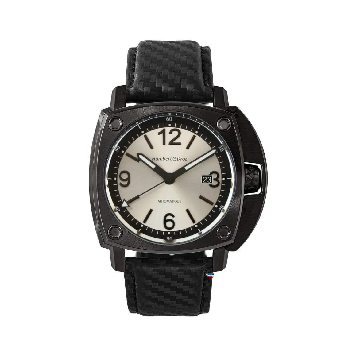 Montre HUMBERT-DROZ hd11 homme automatique, bracelet cuir noir
