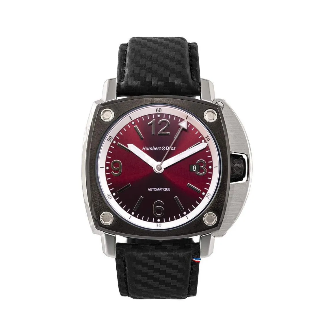 Montre HUMBERT-DROZ hd11 homme automatique, bracelet cuir noir