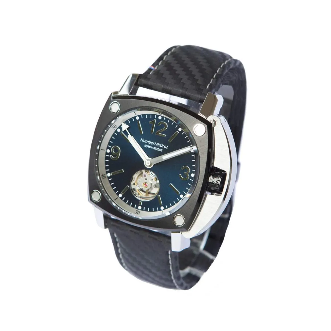 Montre HUMBERT-DROZ hd10 homme automatique, bracelet cuir noir