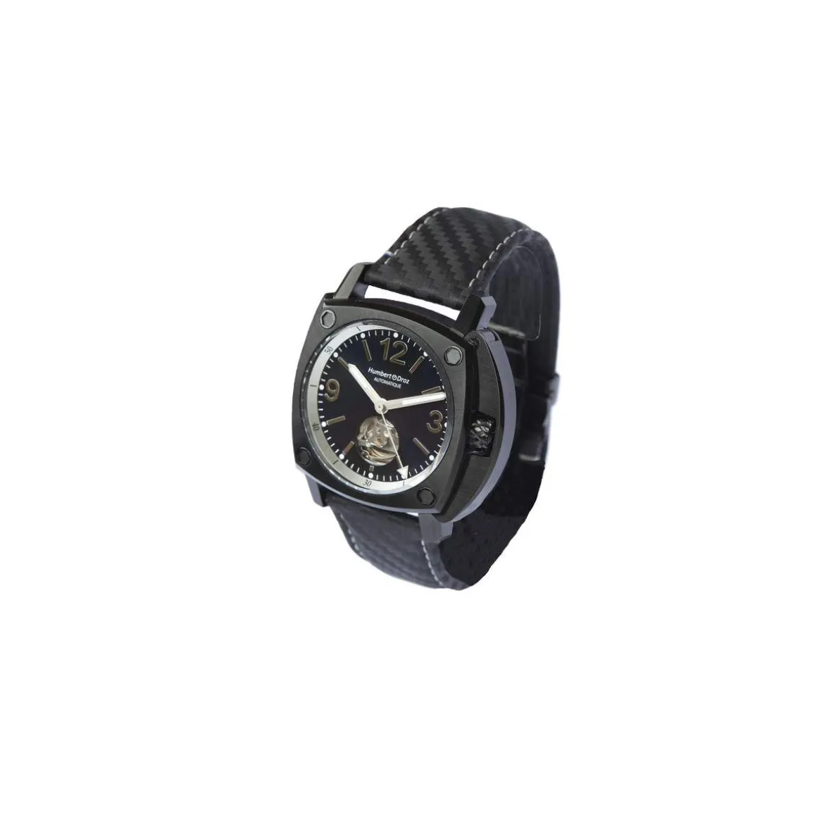 Montre HUMBERT-DROZ hd10 homme automatique, bracelet cuir noir