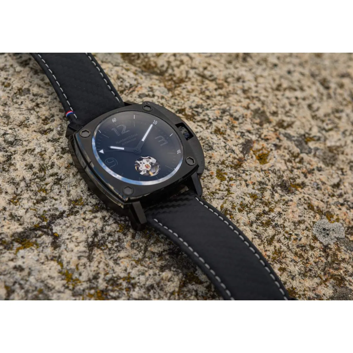 Montre HUMBERT-DROZ hd10 homme automatique, bracelet cuir noir