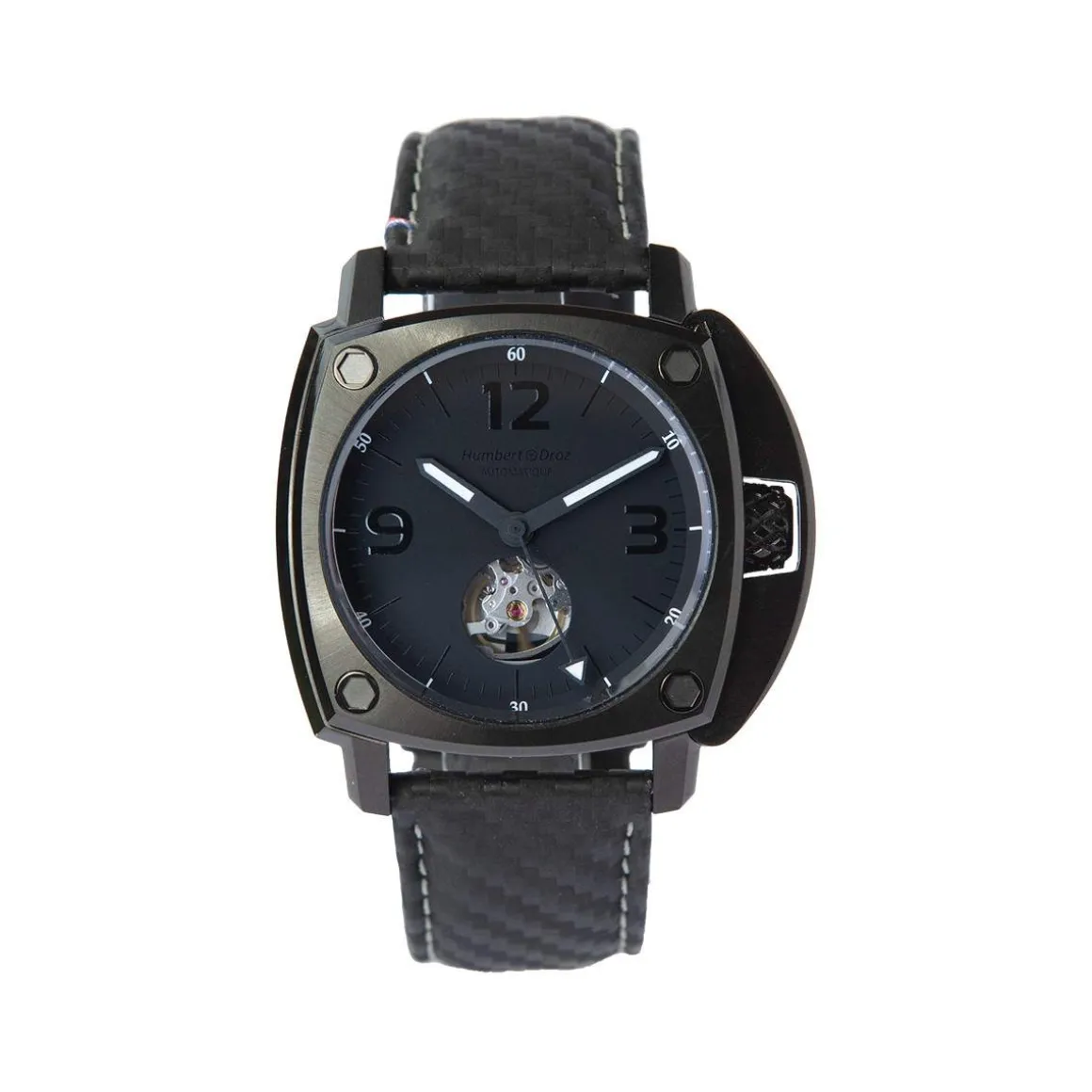 Montre HUMBERT-DROZ hd10 homme automatique, bracelet cuir noir