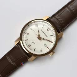 Montre HUMBERT-DROZ hd8 homme automatique, bracelet cuir marron clair