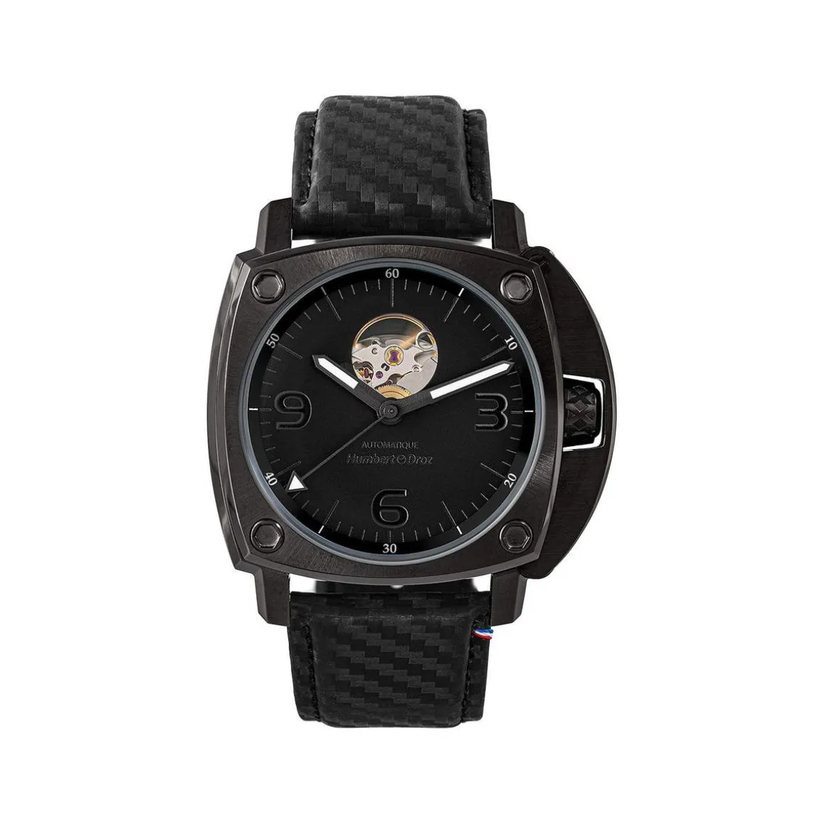 Montre HUMBERT-DROZ hd1 homme automatique, bracelet cuir noir