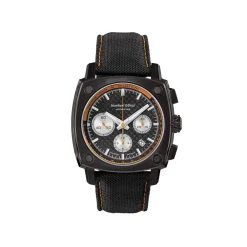 Montre HUMBERT-DROZ hd7 homme chronographe, bracelet cuir noir