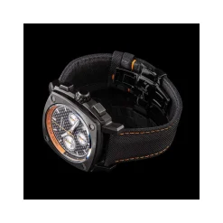 Montre HUMBERT-DROZ hd7 homme chronographe, bracelet cuir noir