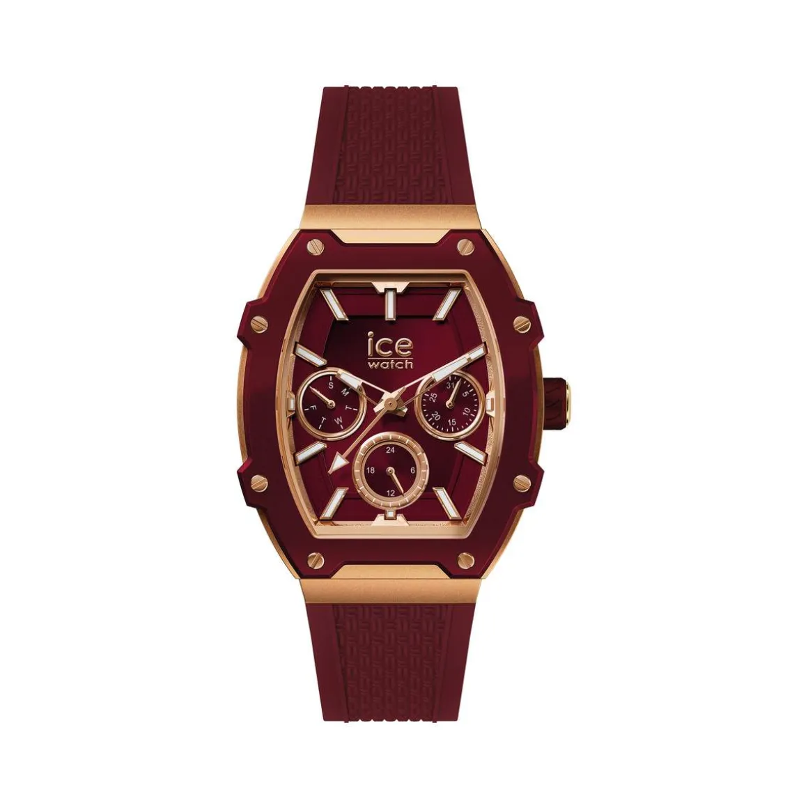 Montre ICE WATCH ice boliday femme analogique, bracelet plastique rouge