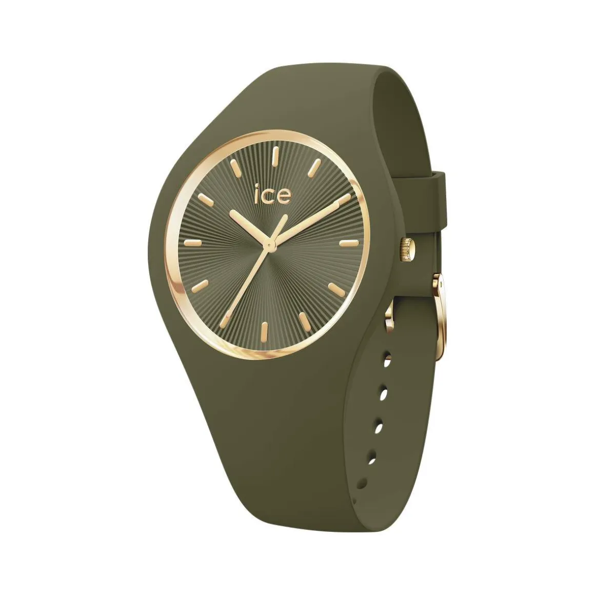 Montre ICE WATCH ice champagne femme bracelet silicone vert olive