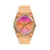 Montre ICE WATCH ice power pw1 femme analogique, boîtier plastique orange, lunette dorée, bracelet silicone orange