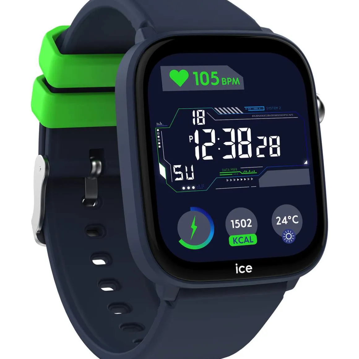 Montre ICE WATCH ice smart junior 3.0 fm enfant connecté, boîtier plastique bleu, bracelet silicone bleu