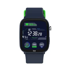 Montre ICE WATCH ice smart junior 3.0 fm enfant connecté, boîtier plastique bleu, bracelet silicone bleu
