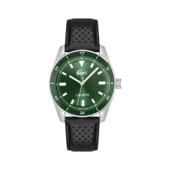 Montre LACOSTE boston homme bracelet cuir noir