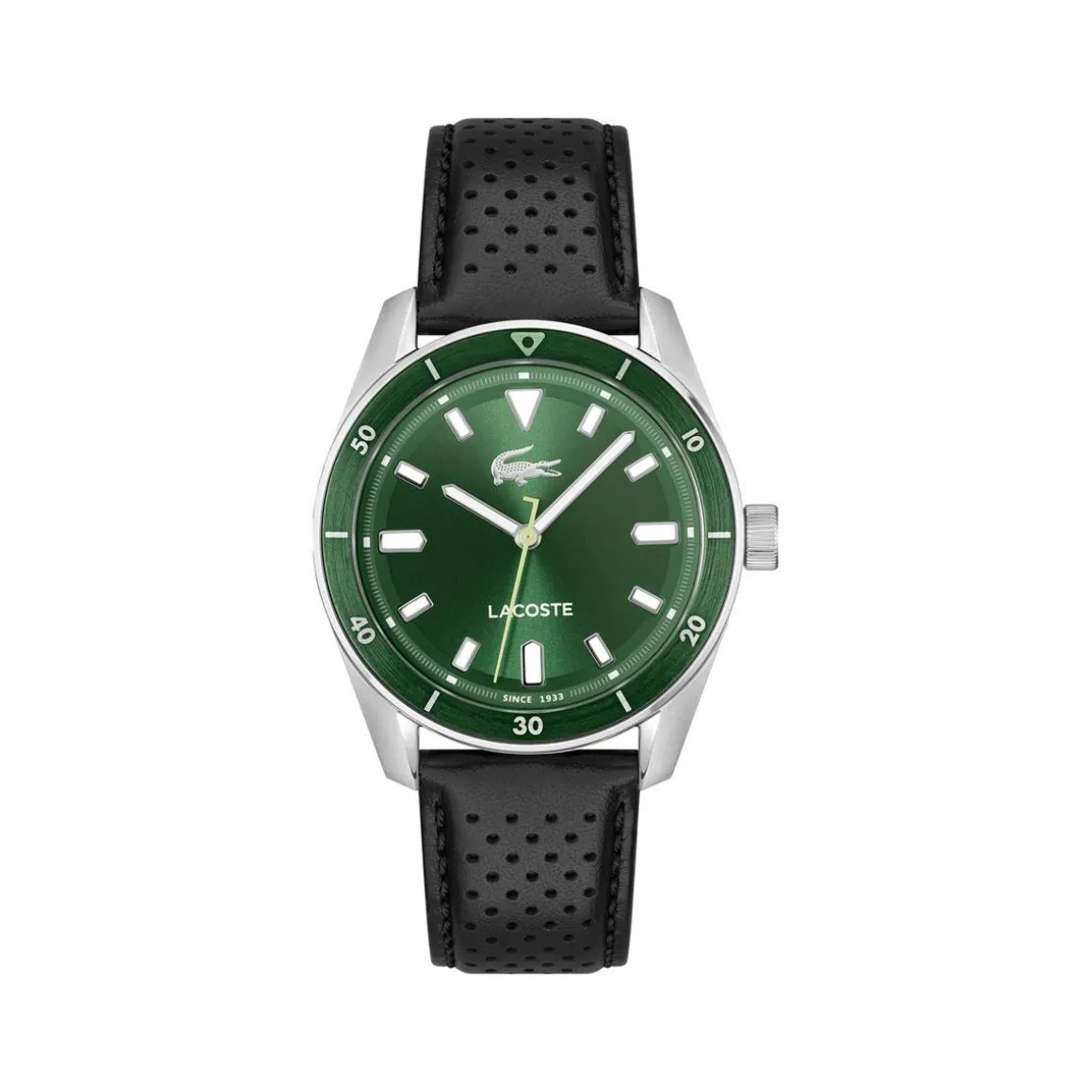 Montre LACOSTE boston homme bracelet cuir noir