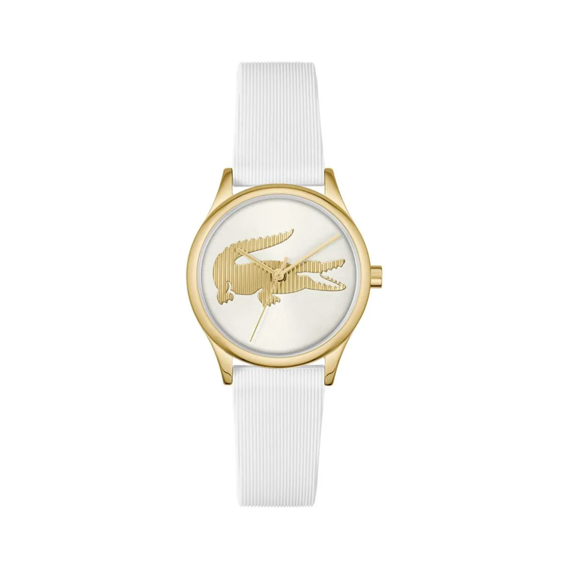 Montre LACOSTE crocodelle femme bracelet silicone blanc