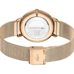 Montre LACOSTE crocorigin femme bracelet acier doré rose