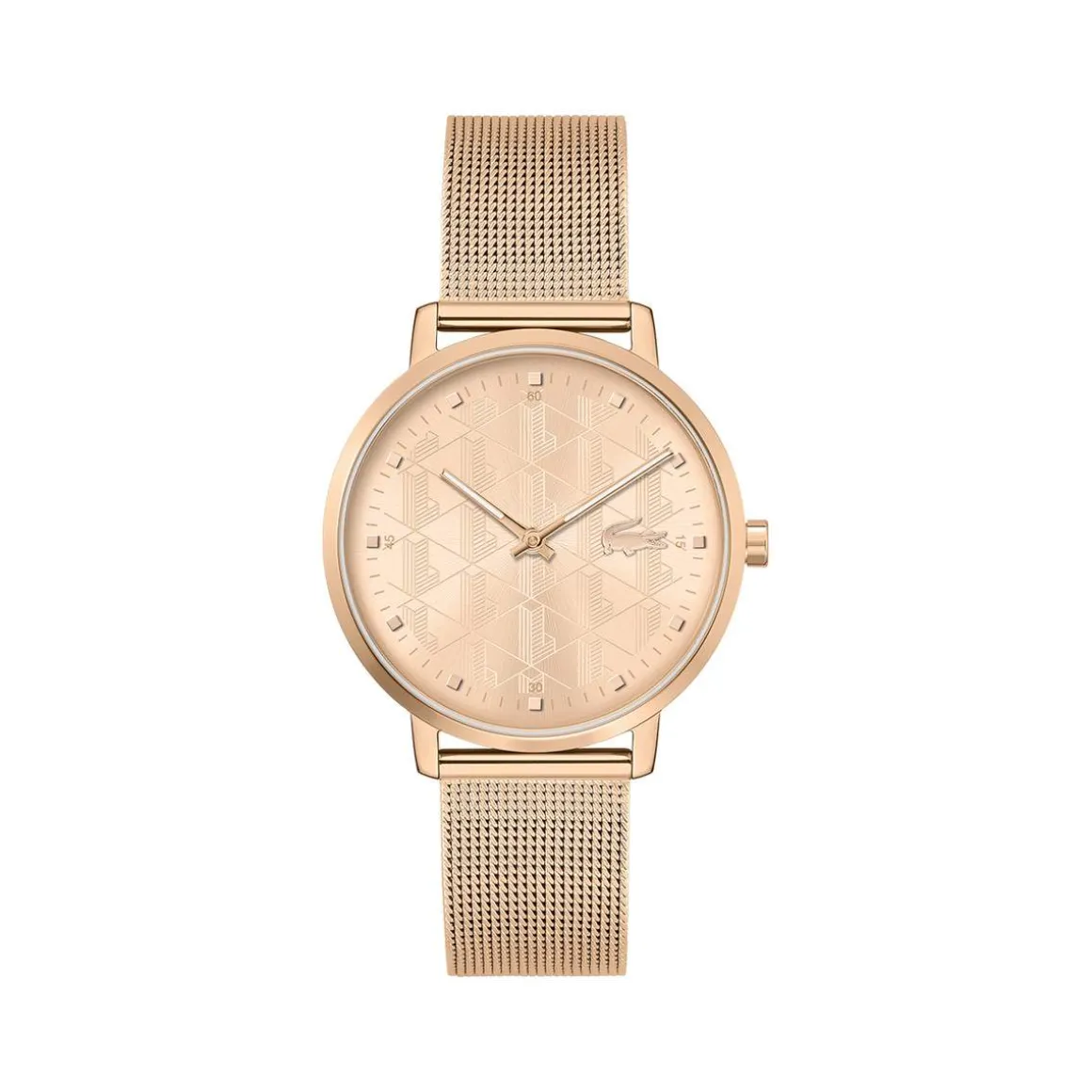 Montre LACOSTE crocorigin femme bracelet acier doré rose