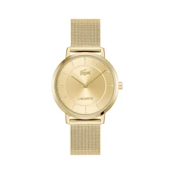 Montre LACOSTE crocorigin femme bracelet acier inoxydable doré jaune