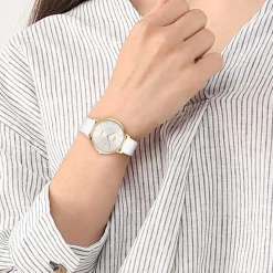 Montre LACOSTE crocorigin femme bracelet silicone blanc