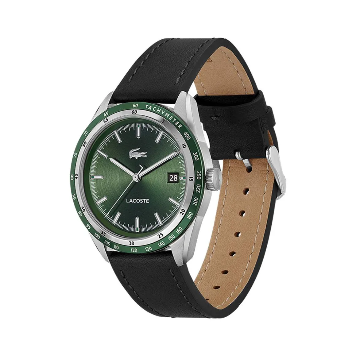 Montre LACOSTE everett homme bracelet cuir noir