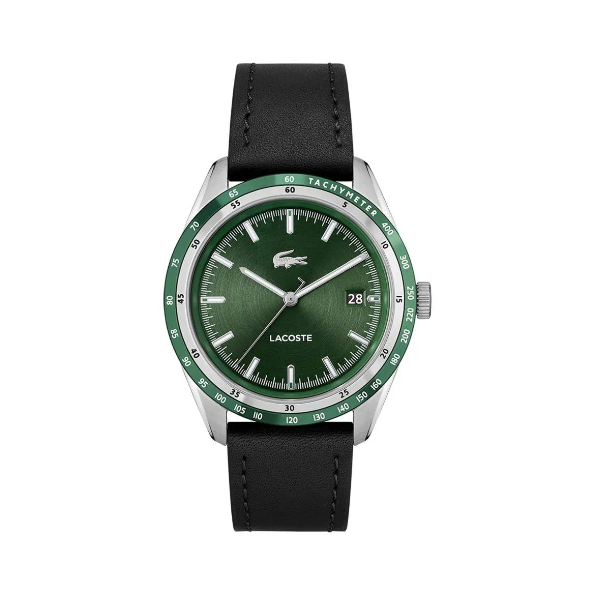 Montre LACOSTE everett homme bracelet cuir noir