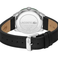 Montre LACOSTE everett homme bracelet cuir noir