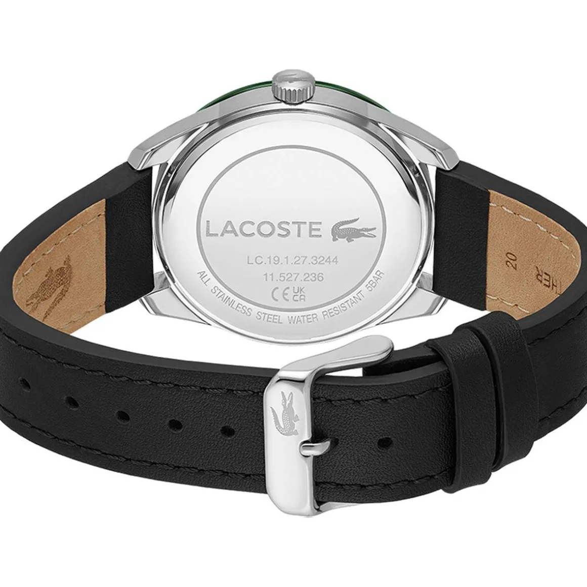 Montre LACOSTE everett homme bracelet cuir noir