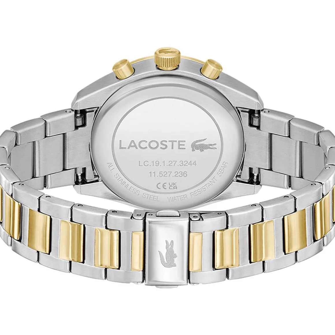 Montre LACOSTE homme bracelet acier inoxydable doré jaune