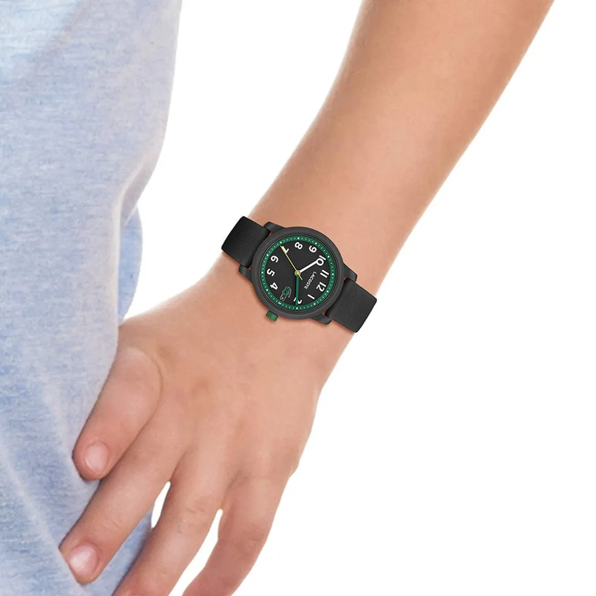 Montre LACOSTE 12.12 Kids enfant résine bracelet silicone noir