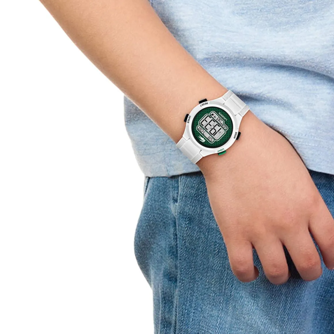 Montre LACOSTE lc33 enfant bracelet silicone blanc