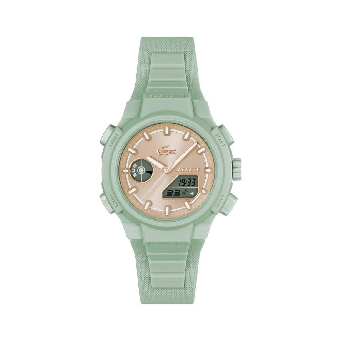 Montre LACOSTE lc33 femme vert cadran beige bracelet silicone