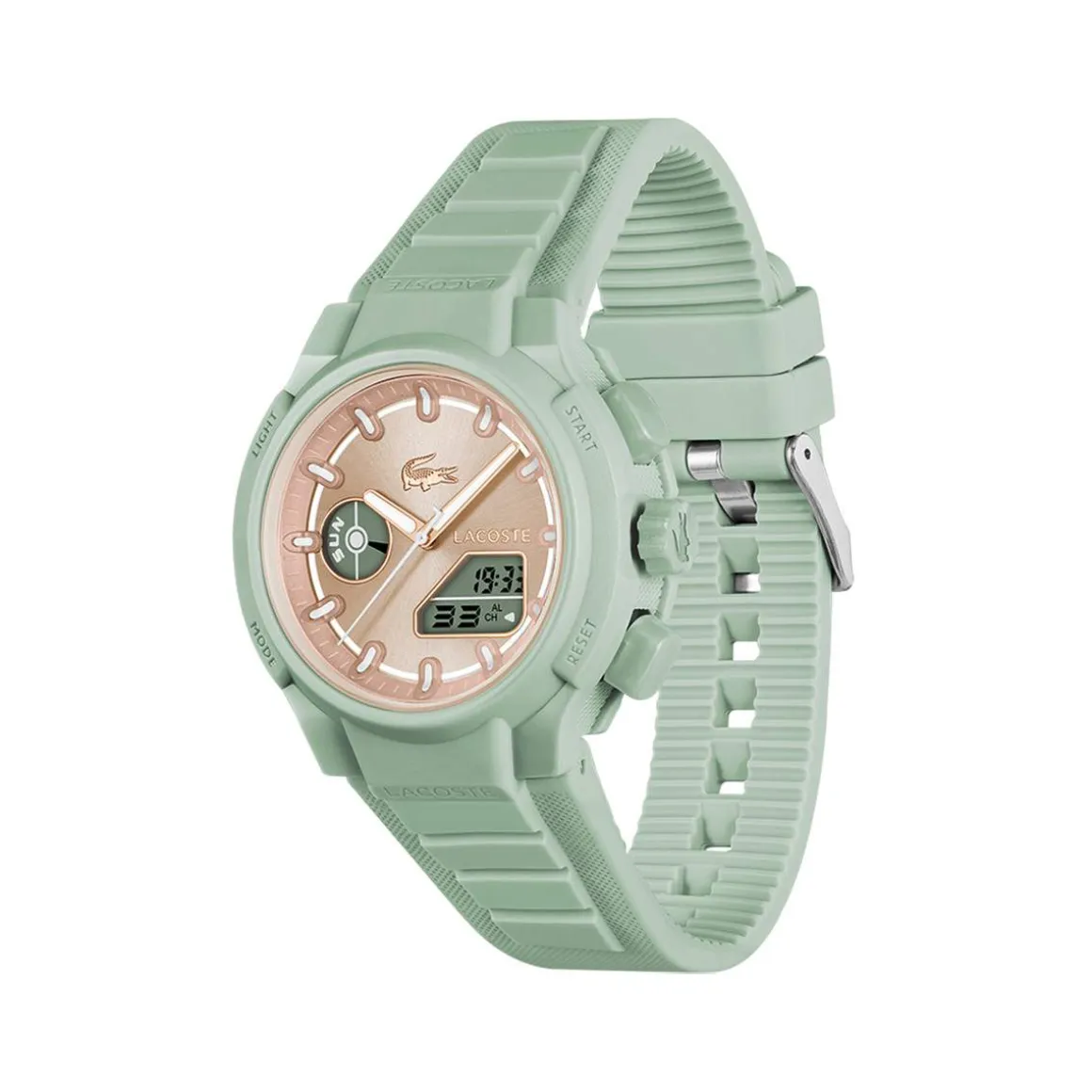 Montre LACOSTE lc33 femme vert cadran beige bracelet silicone